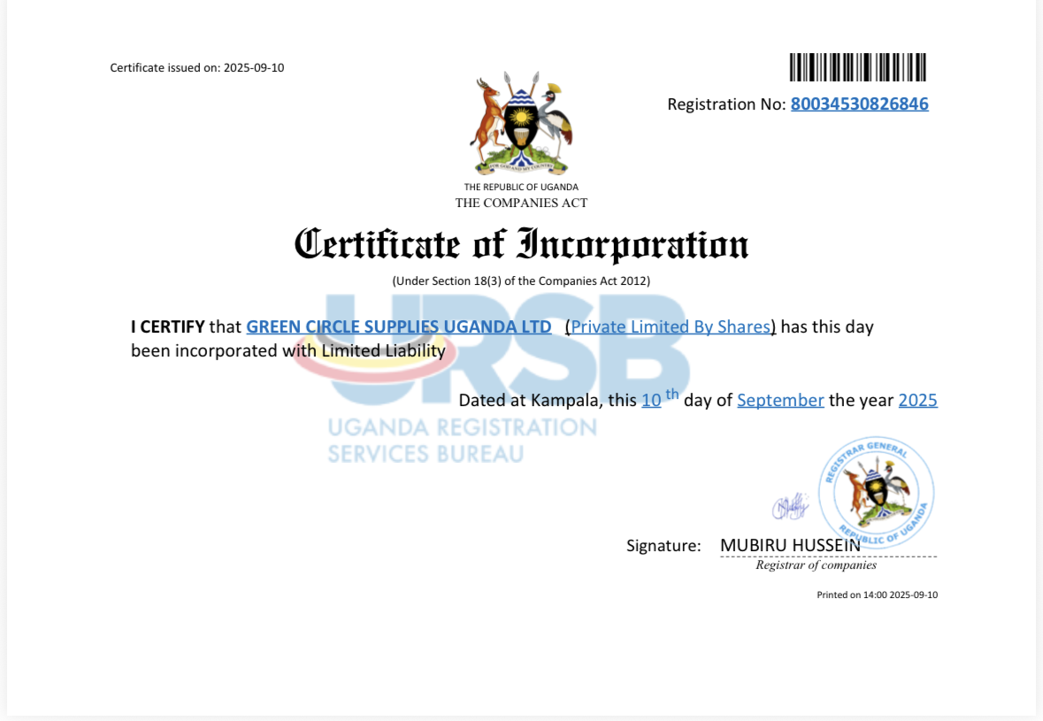 Certificate of Incorporation